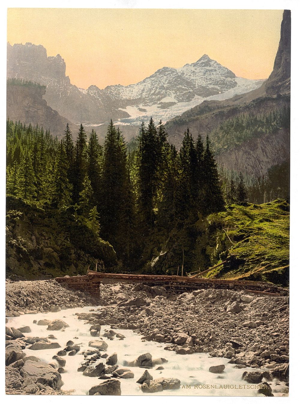 Around 1890–1900: the glacier above the Rosenlaui gorge. Photochrom print, Library of Congress.